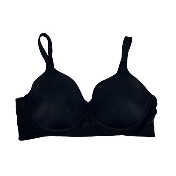 Vanity Fair Womens Breathable Luxe Full Figure Wirefree 71265 Bra Size 38C Black - Picture 2 of 8